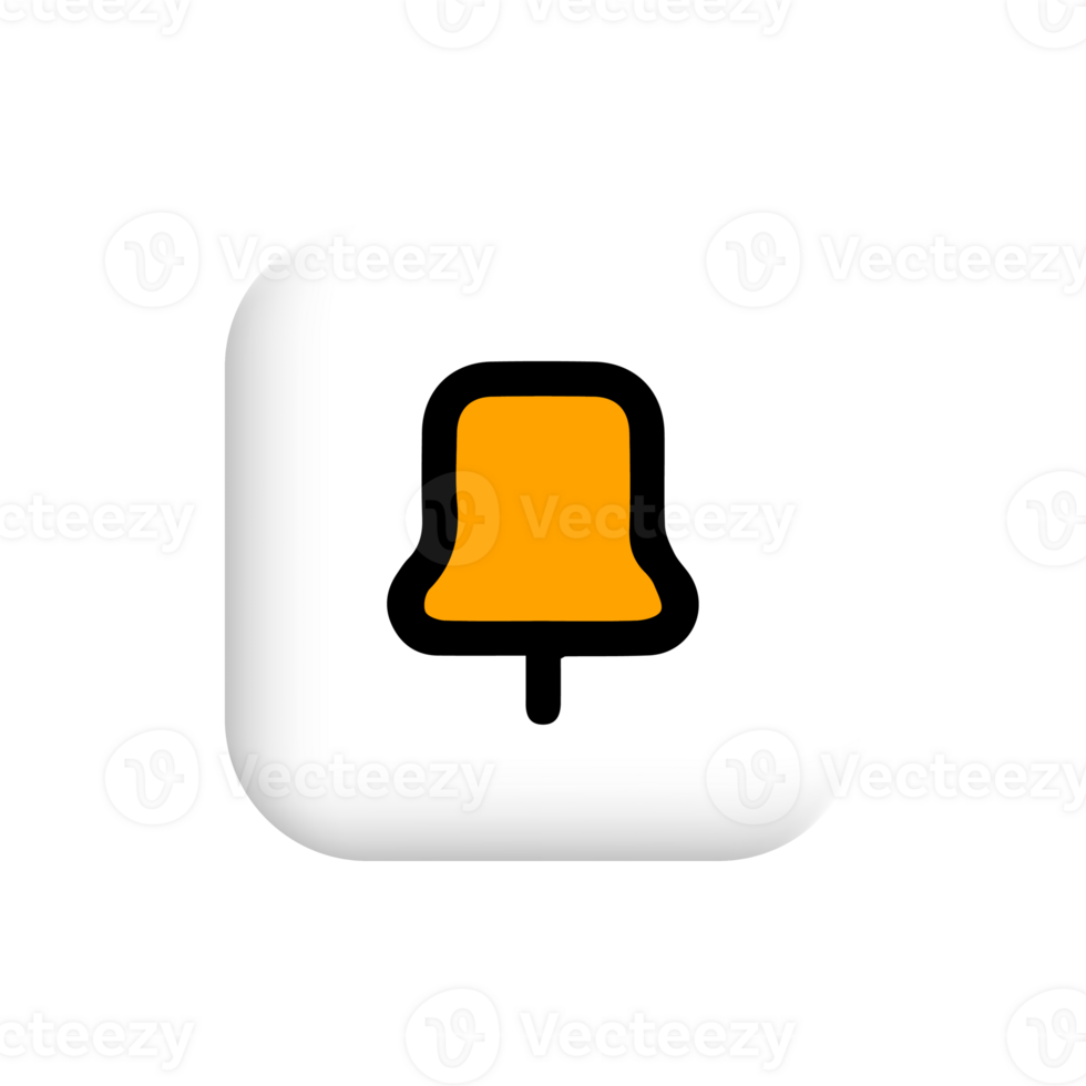 A yellow bell icon on a white shape png
