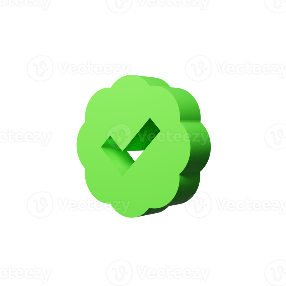 3D Render of Verified Icon, Authentication and Trust Symbol png