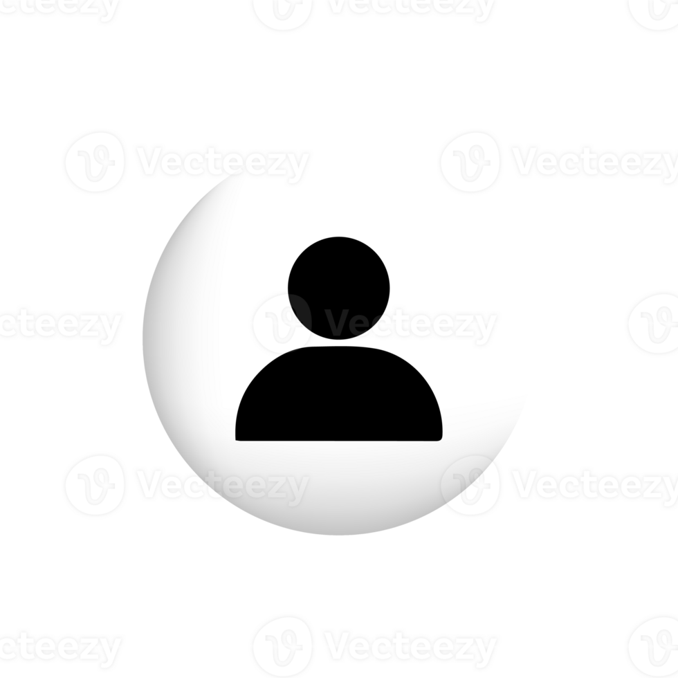 A white person icon on white shape png