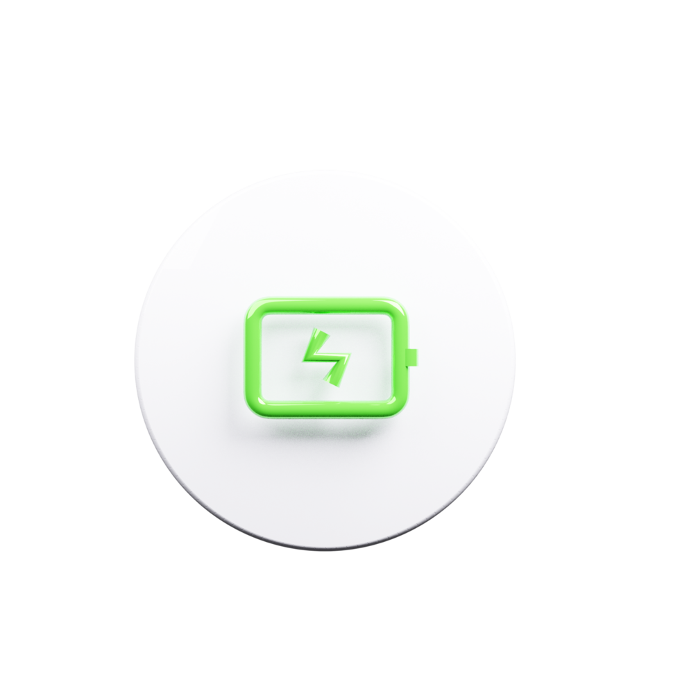 Digital Charger Icon in 3D, Battery and Power Source Concept png