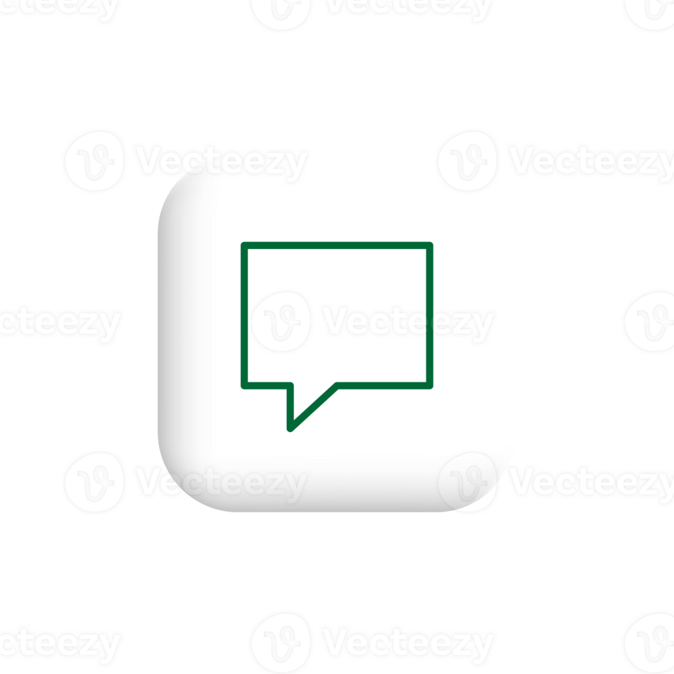 A green speech bubble icon on png