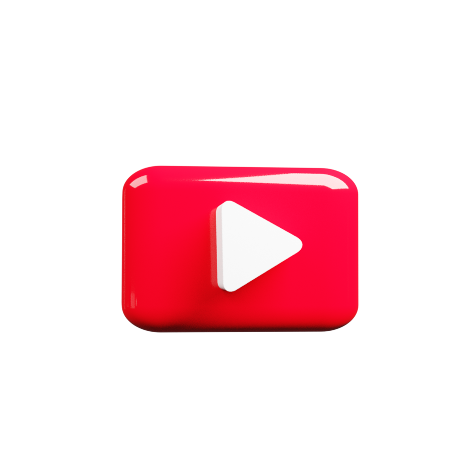 3D Render of YouTube Red Icon Symbol of Premium Streaming Service png