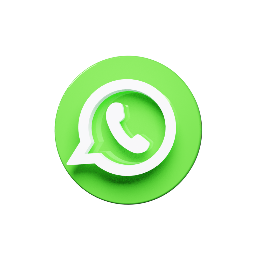 3D Render of WhatsApp Icon, Instant Messaging and Communication Symbol png