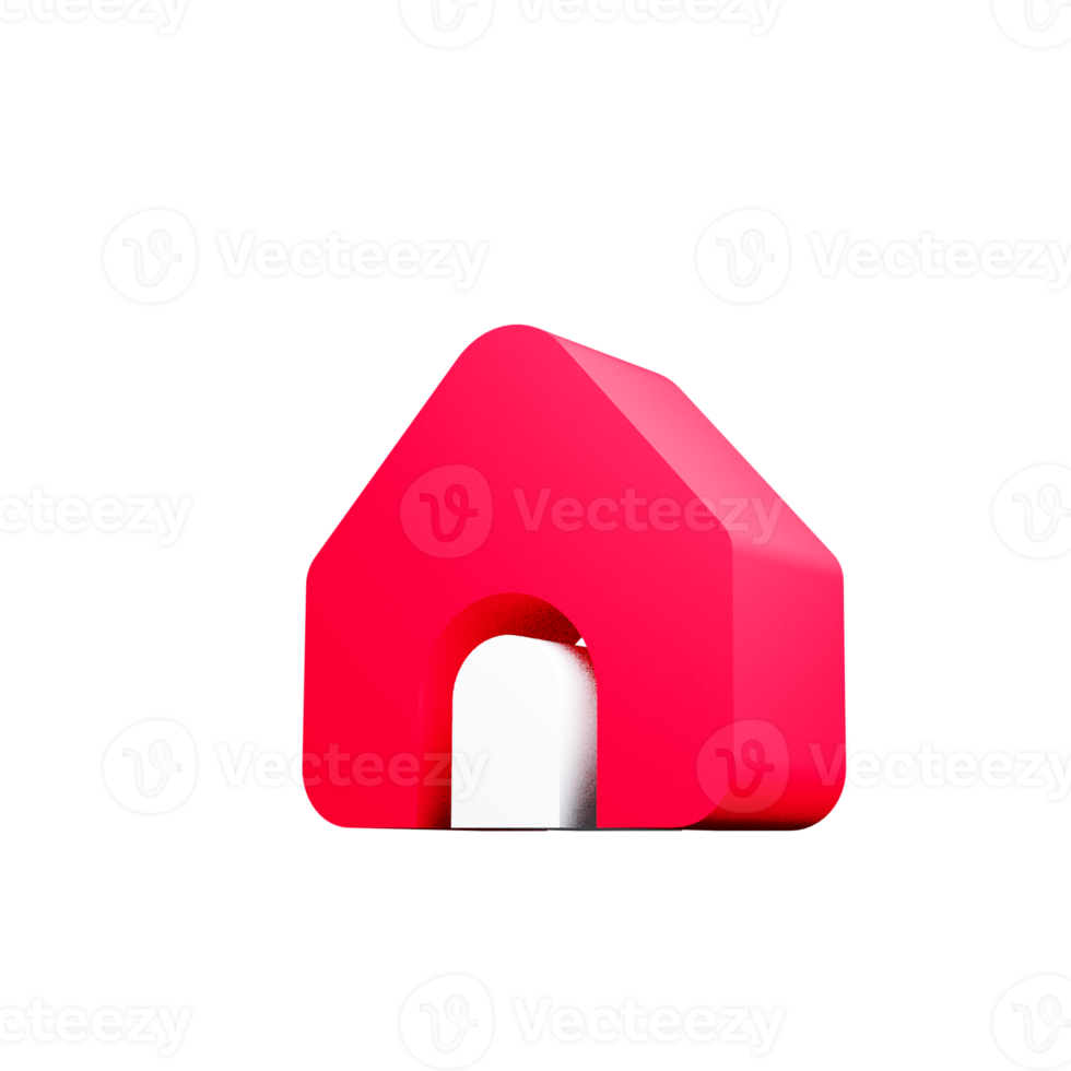 Modern 3D Render Home Icon for Websites and Applications png