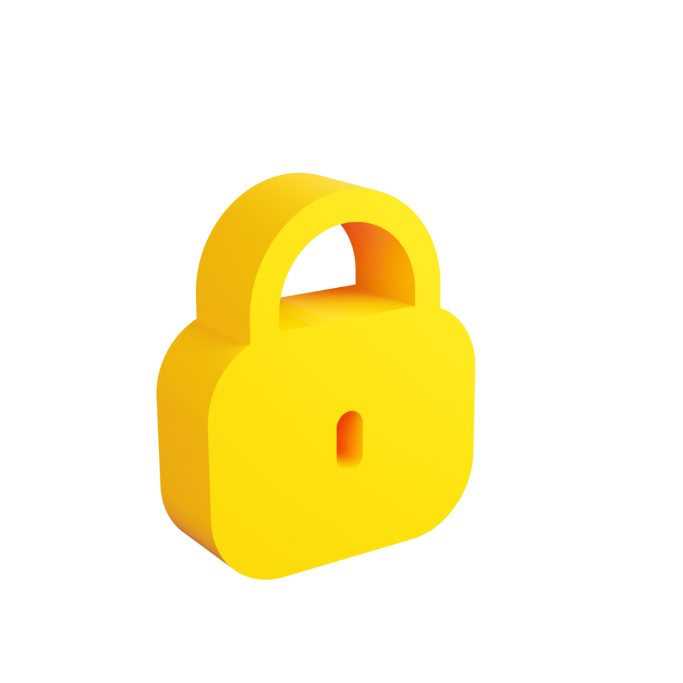 Digital Lock Icon in 3D - Representation of Safety and Protection png