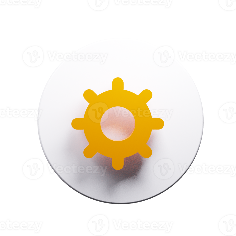 3D Render of Setting Icon Configuration and Adjustment Symbol png