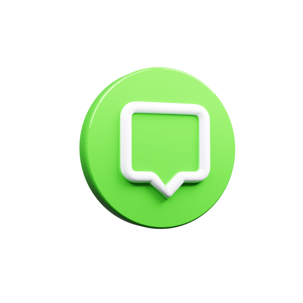 3D Render of Bubble Chat Icon, Messaging and Communication Symbol png
