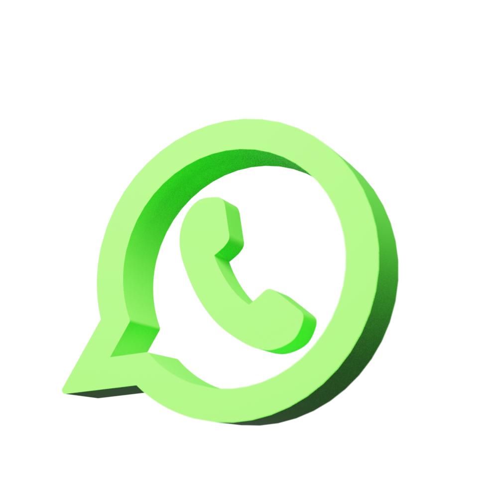 Modern 3D WhatsApp Icon for Messaging and Social Networking png