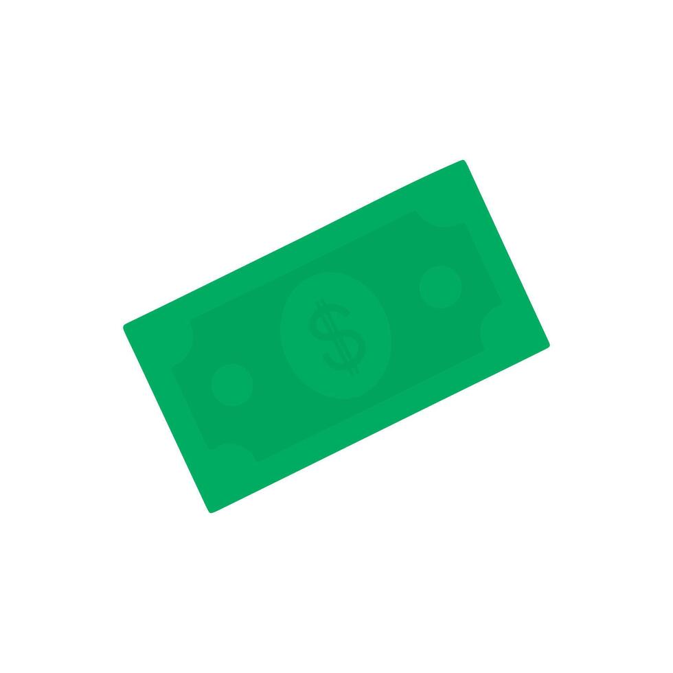 Green American dollar bill Money ClipArt icon. Green Dollar Bill logo, For Finance Icon white background. vector