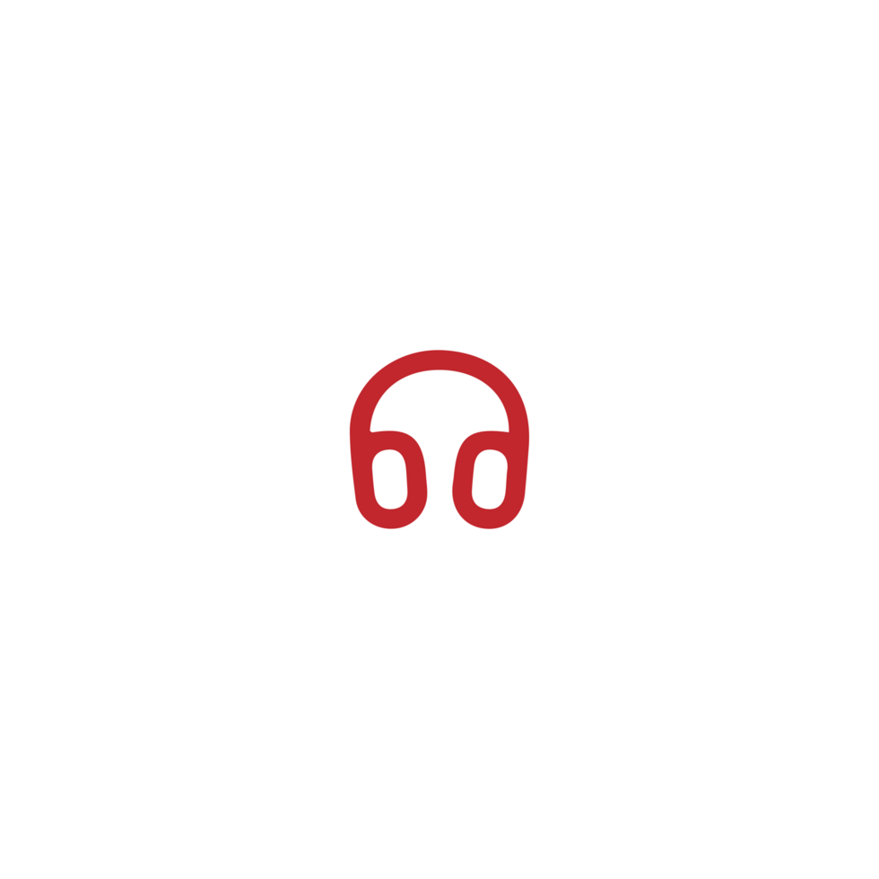 A white and red headphone icon png