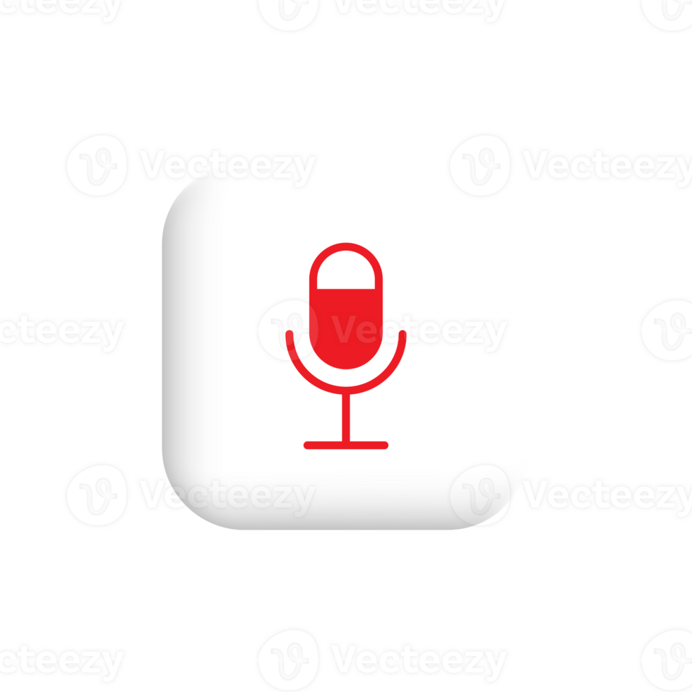 Microphone icon on white shape png