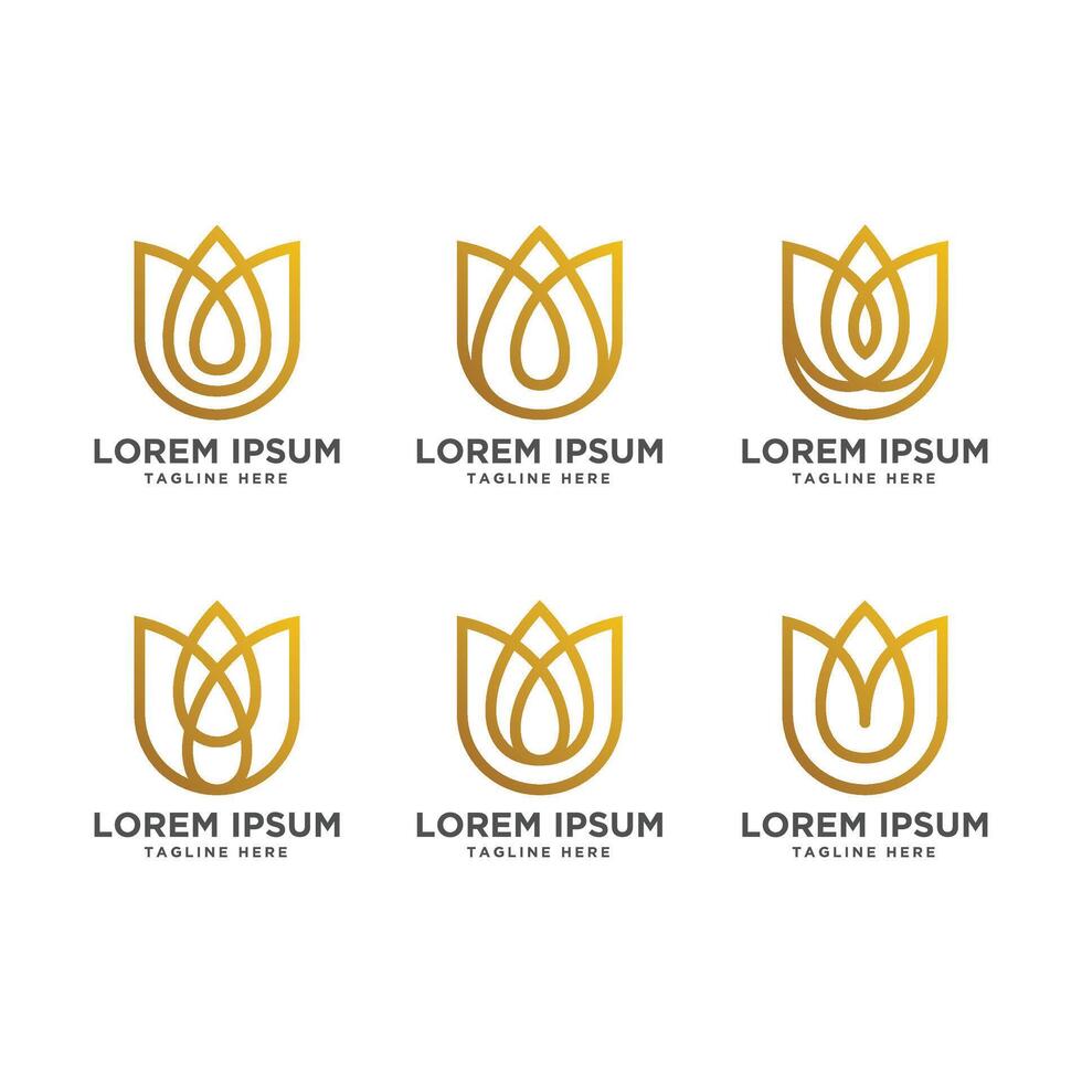 Golden Bloom Luxury Logo vector
