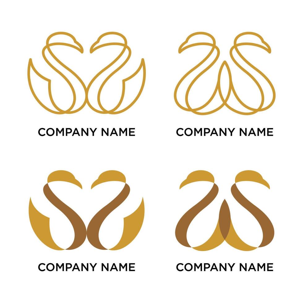 Elegant Swan Line Art Logo vector