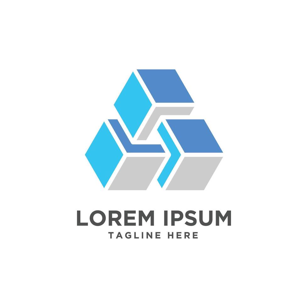 Geometric Cube Logo vector