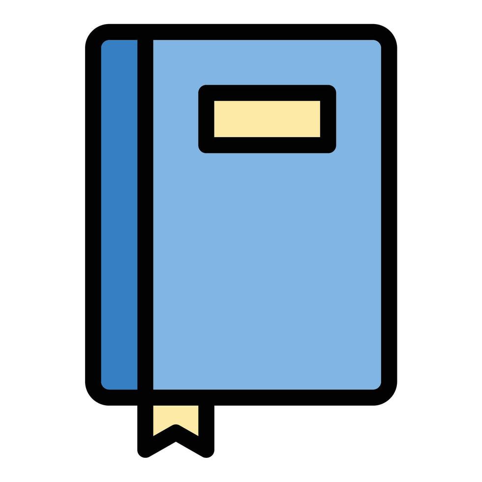 Dictionary Icon Knowledge Resource in Flat Line Color Style vector