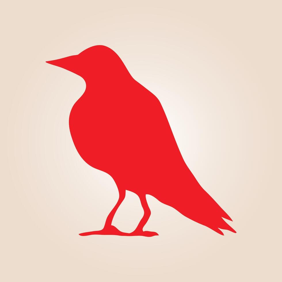 Raven bird trendy artwork beautiful abstract illustration colorful practical design vector
