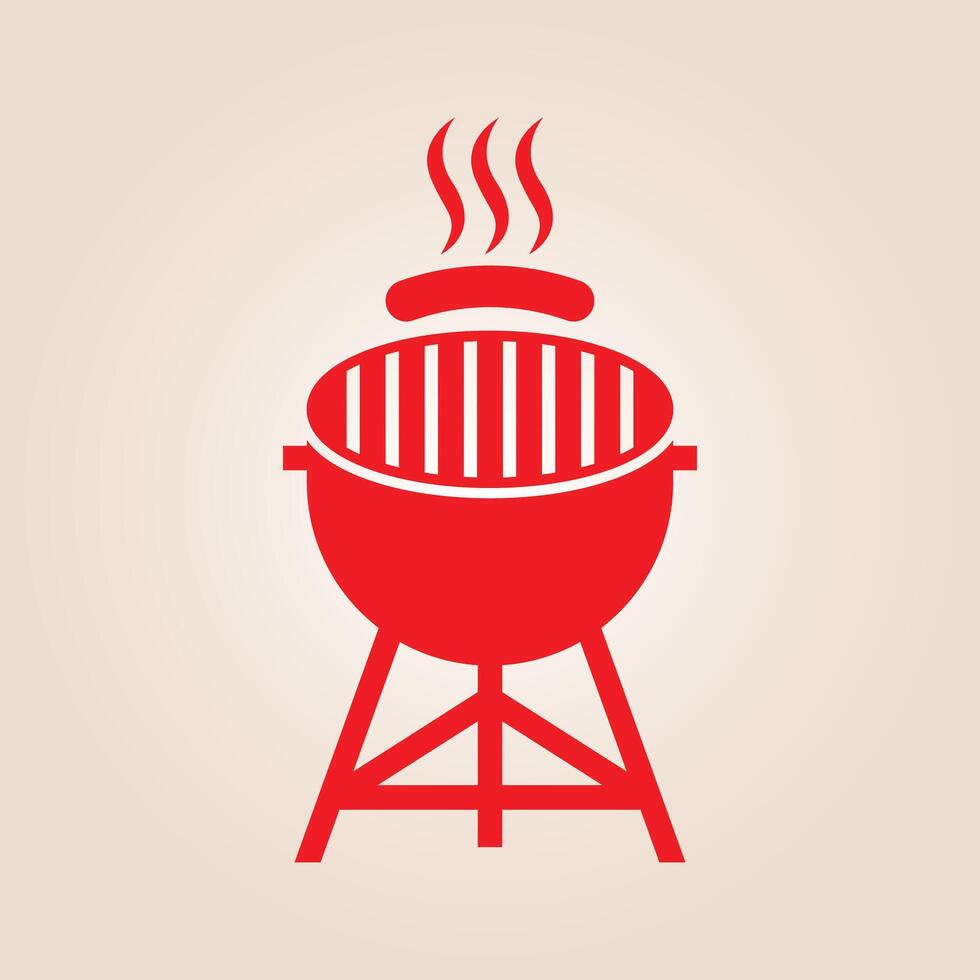 BBQ grill trendy artwork beautiful abstract illustration colorful practical design vector