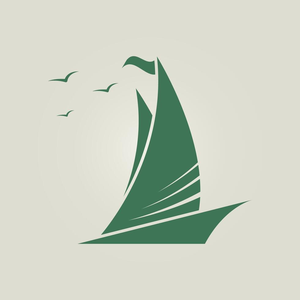 Boat trendy artwork attractive abstract illustration colorful practical design vector