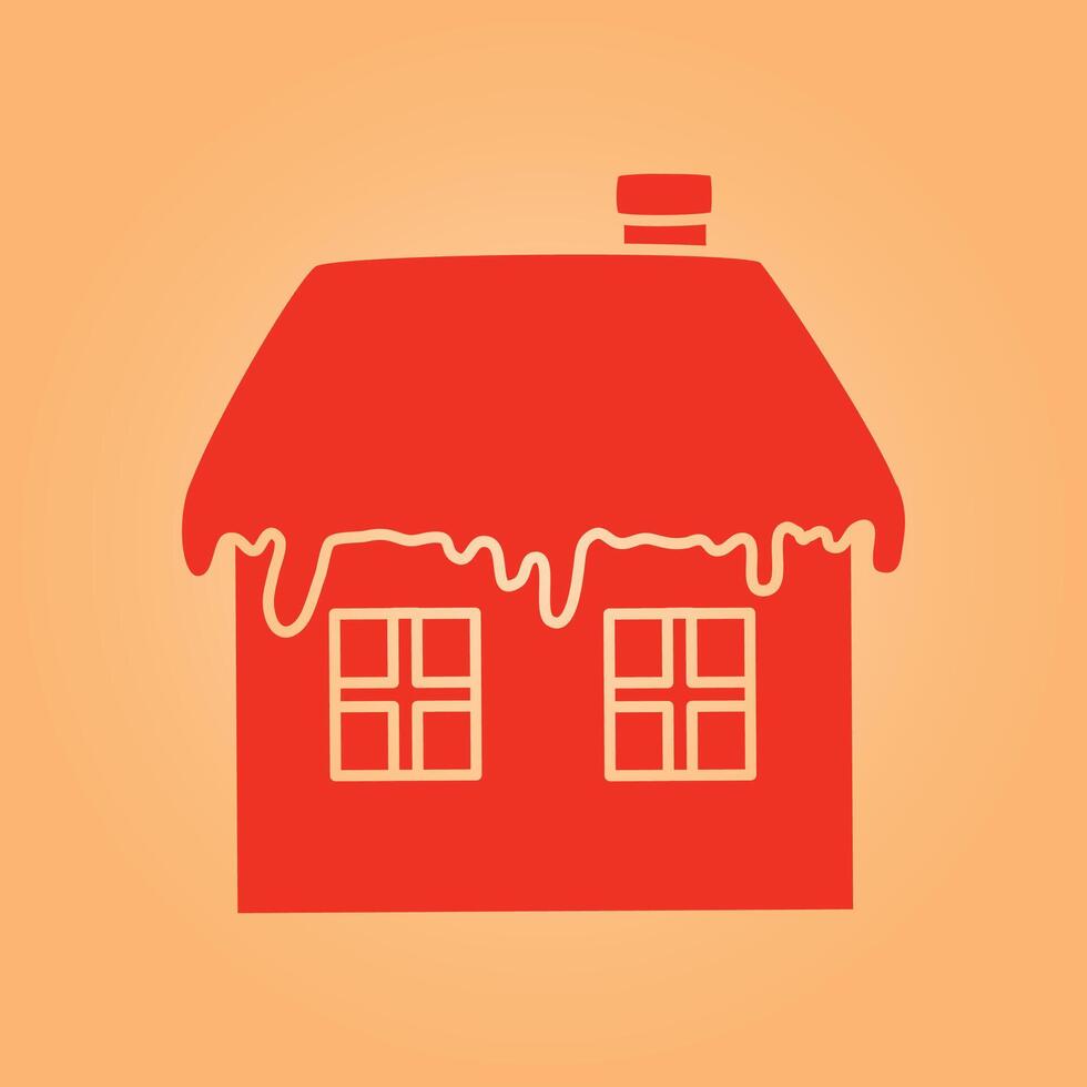 House with snow trendy artwork perfect abstract illustration colorful applicable design vector