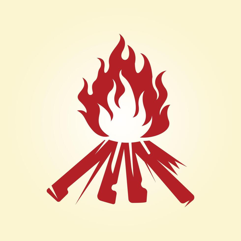 Bonfire Campfire trendy artwork cute abstract illustration colorful practical design vector