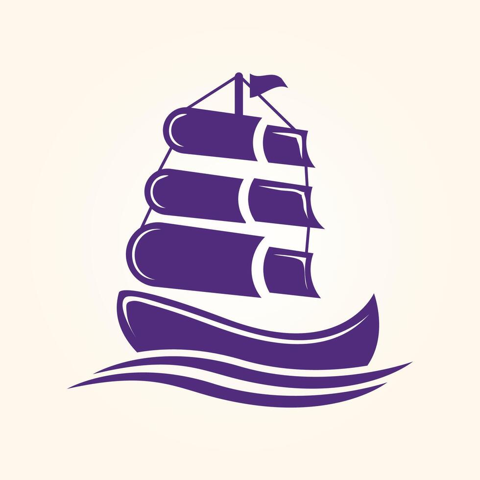 Sailboat trendy artwork lovely abstract illustration colorful practical design vector