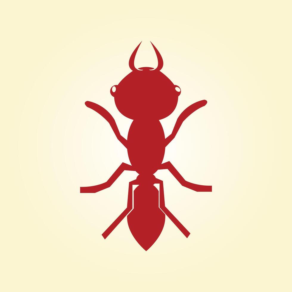 Red ant trendy artwork cute abstract illustration colorful practical design vector