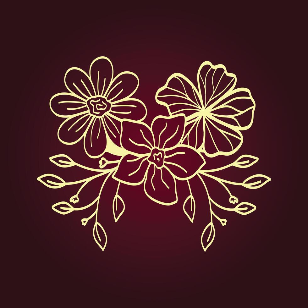 Flowers trendy artwork ravishing abstract illustration colorful applicable design vector