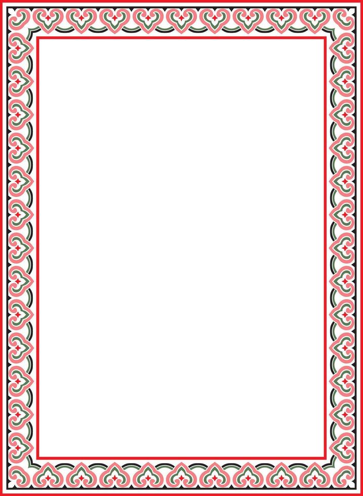colorful Chinese rectangle, frame. Square ornaments of oriental peoples, korea, taiwan, china, hong kong, indonesia vector