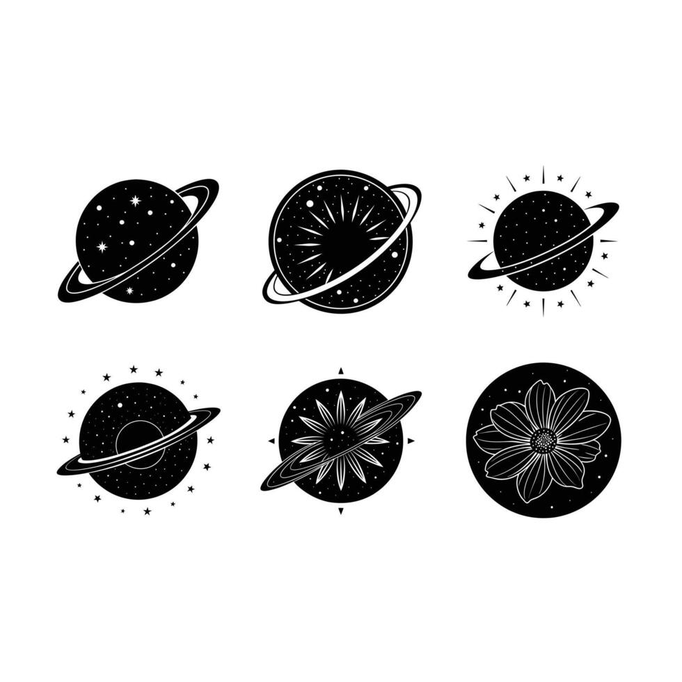 Cosmos Design - Linocut Silhouette Art vector