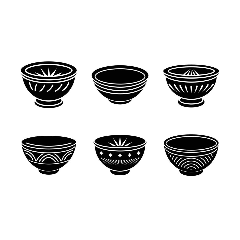 Discover a unique bowl glyph design created with technology vector