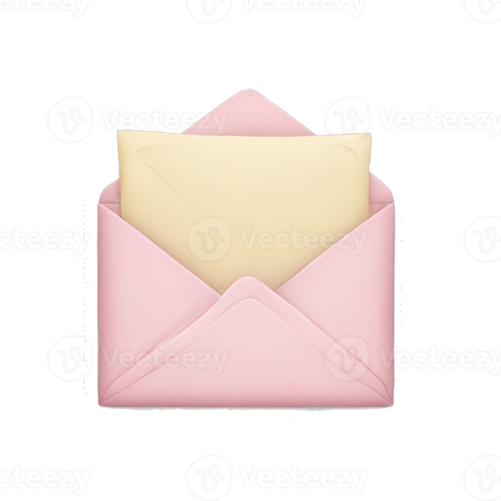 An open pink envelope with a yellow envelope inside png