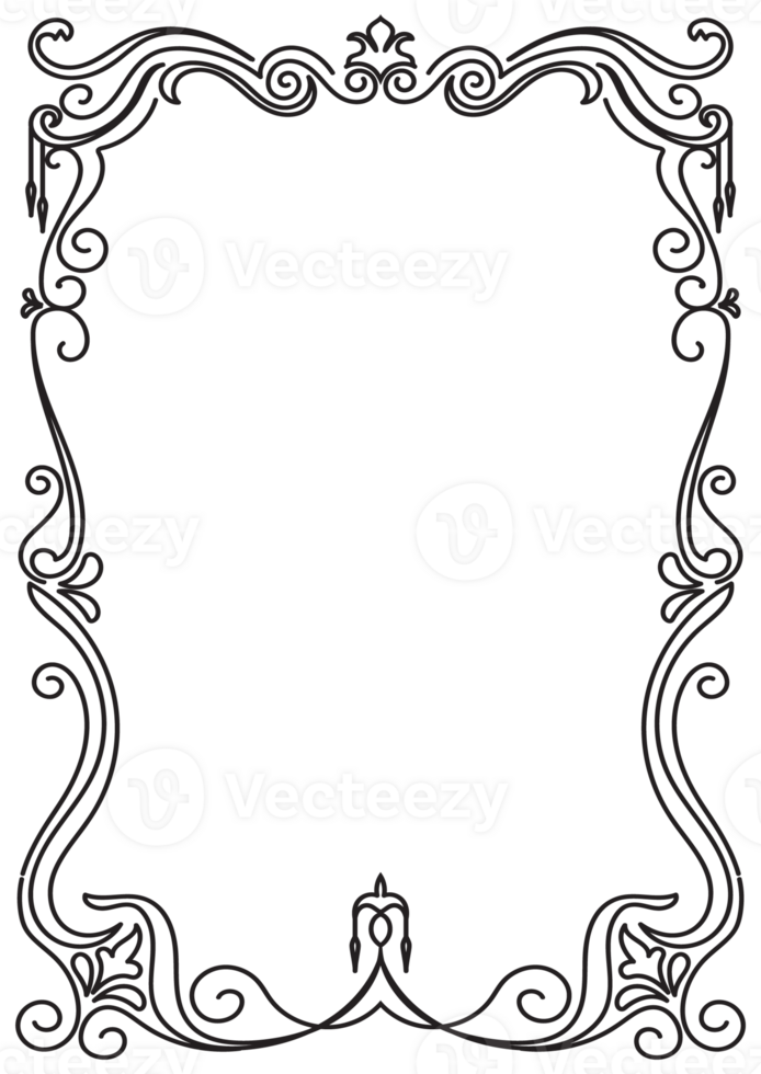 black vintage frame Classic pattern frame Graphic elements png