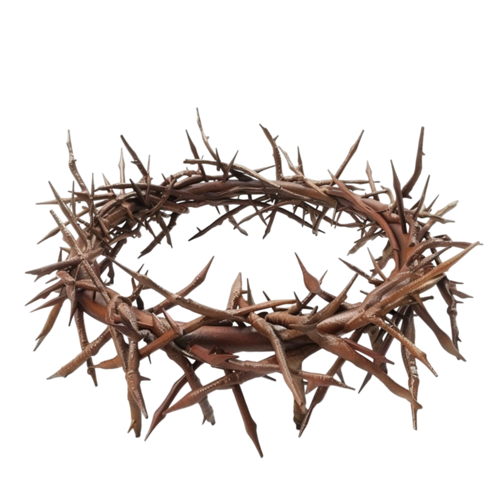 3D Brown Crown of Thorns Isolated on Transparent Background png
