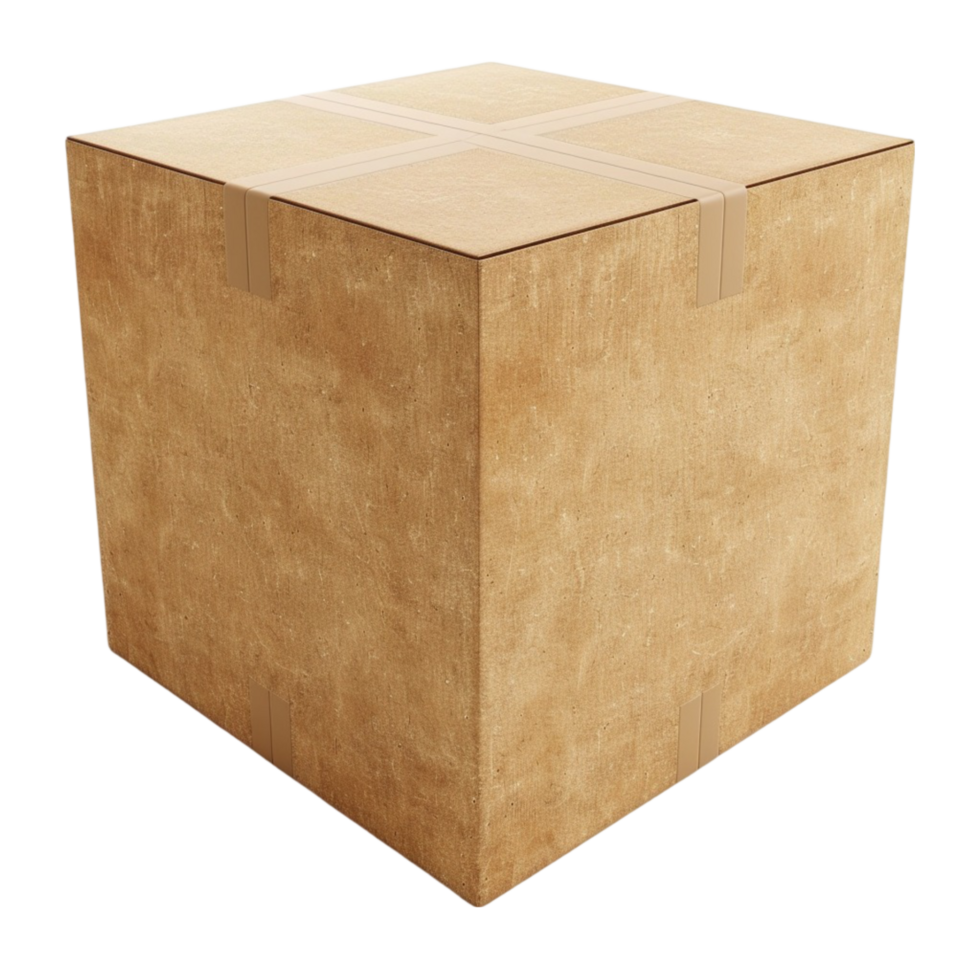 A Cardboard Box On A Transparent Background png