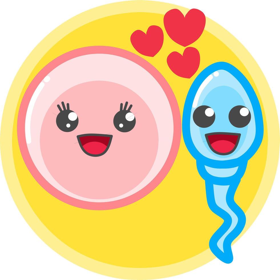 Cartoon illustration of In vitro fertilization, IVF, artificial insemination of the egg and sperm. Perfect for medical education of infertility or fertility. vector