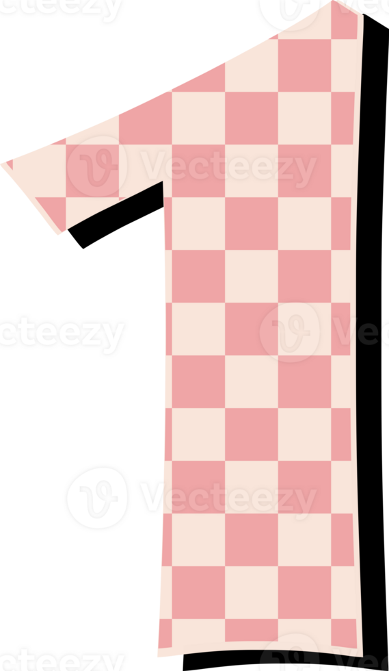 Checkered Number one Design png