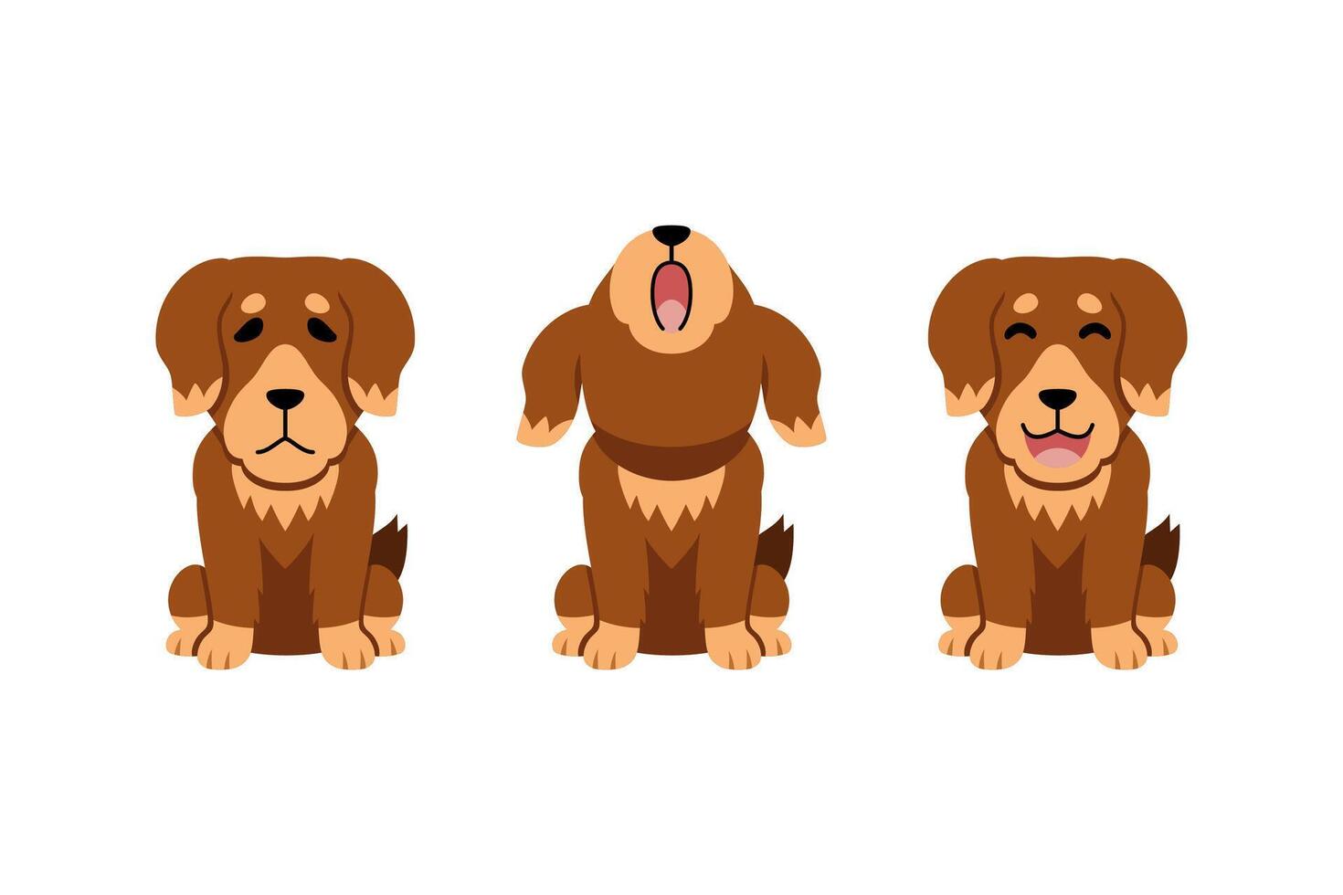 Set of cartoon character dog vector