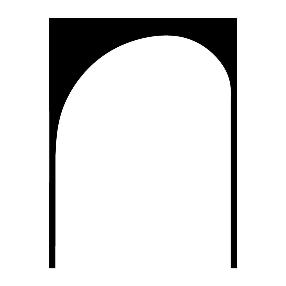 Arched Door Architectural Frame, Classic Style Door and Window Architectural Icon vector