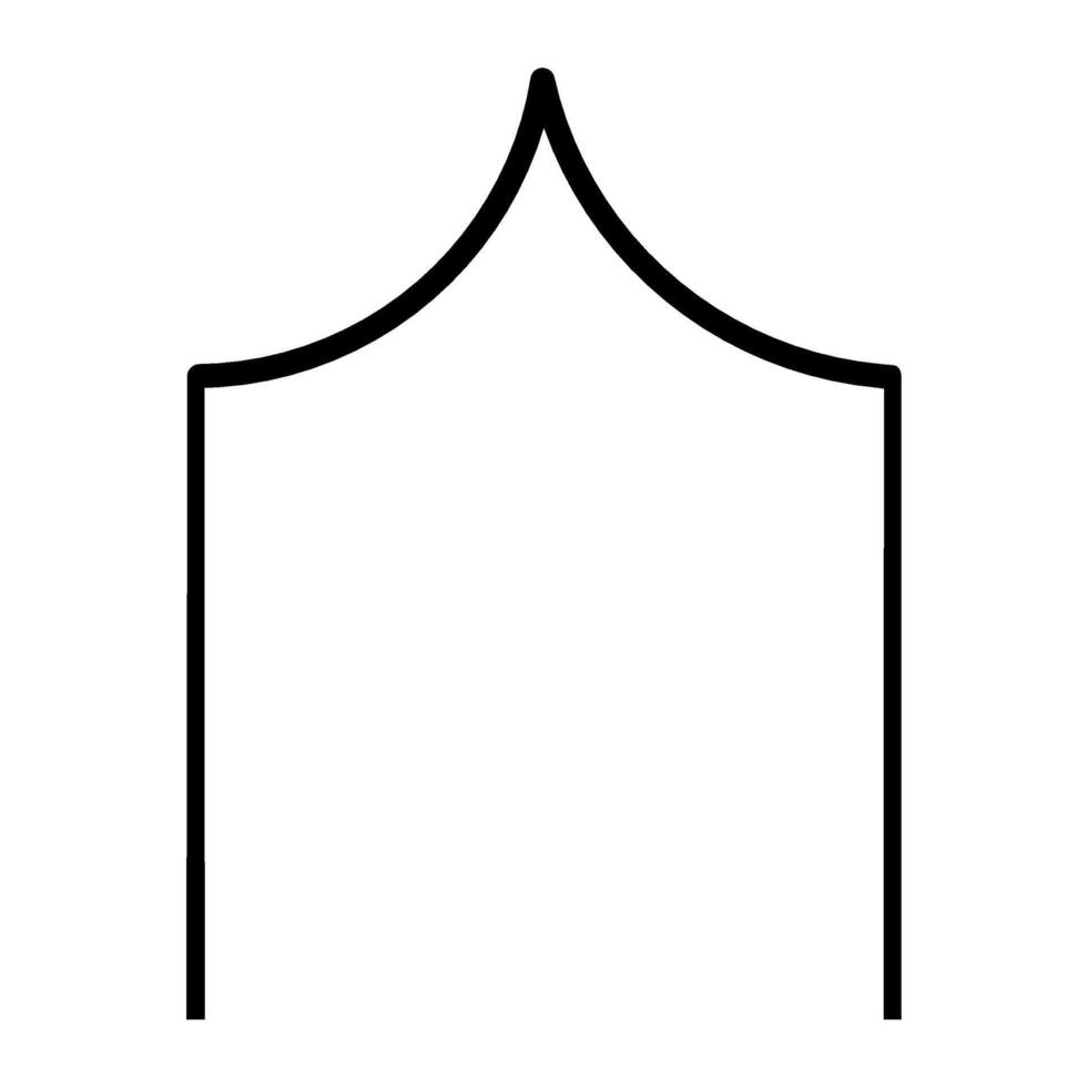 Arched Door or Window Architectural Frame, Classic Style Door and Window Architectural Icon, Line Art vector