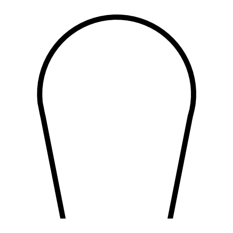 Arched Door Architectural Frame, Classic Style Door and Window Architectural Icon, Black Door Frame Icon Line Art vector
