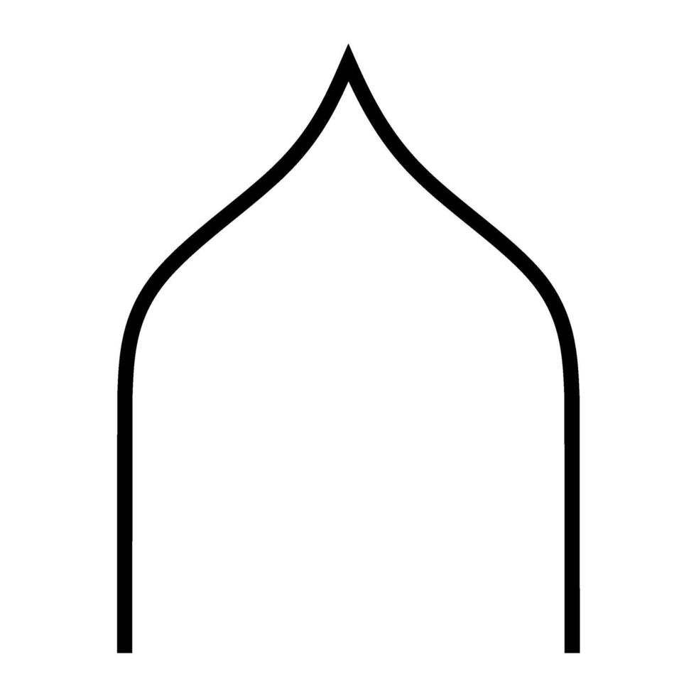 Arched Door Architectural Frame, Middle Eastern Style Door and Window Architectural Icon, Line Art vector