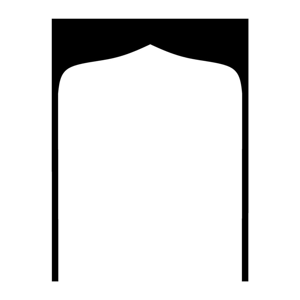 Black Door Architectural Frame, Middle Eastern Style Door and Window Architectural Icon vector