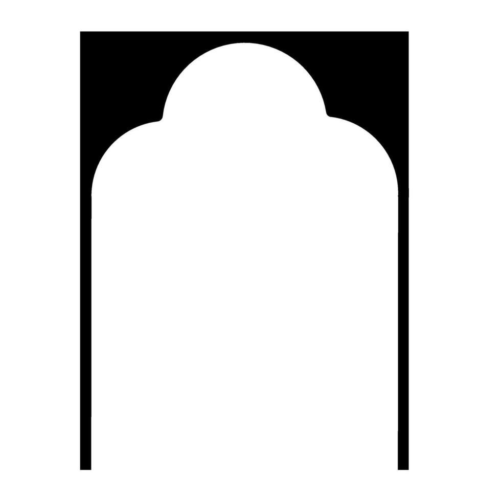 Arched Door Architectural Frame, Arabic and Indian Style Door and Window Architectural Icon vector