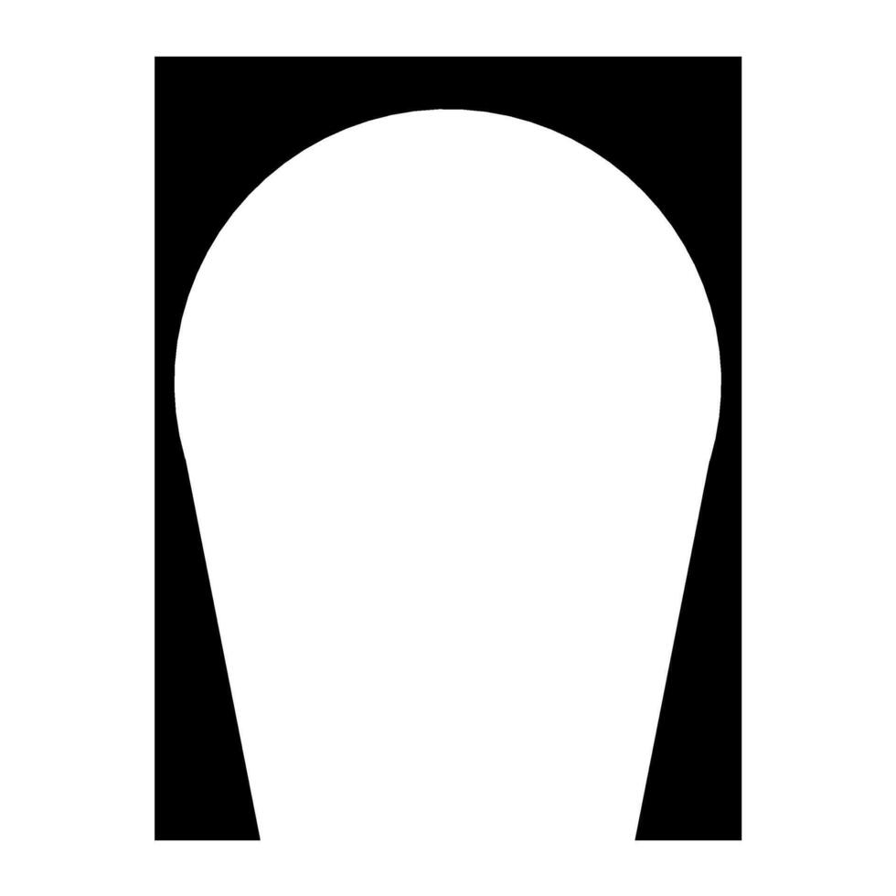 Arched Door Architectural Frame, Classic Style Door and Window Architectural Icon, Black Door Frame Icon vector