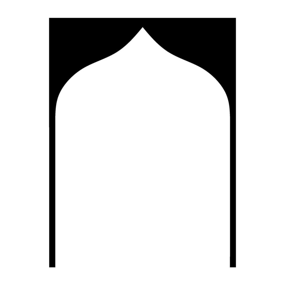 Black Color Door and Window Architecture Frame, Arabic Style Door and Window Architecture Icon vector