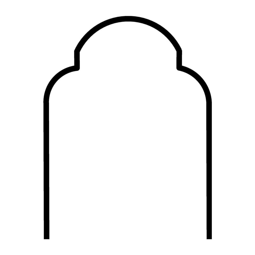 Arched Door Architectural Frame, Classic Style Door and Window Architectural Icon, Line Art vector