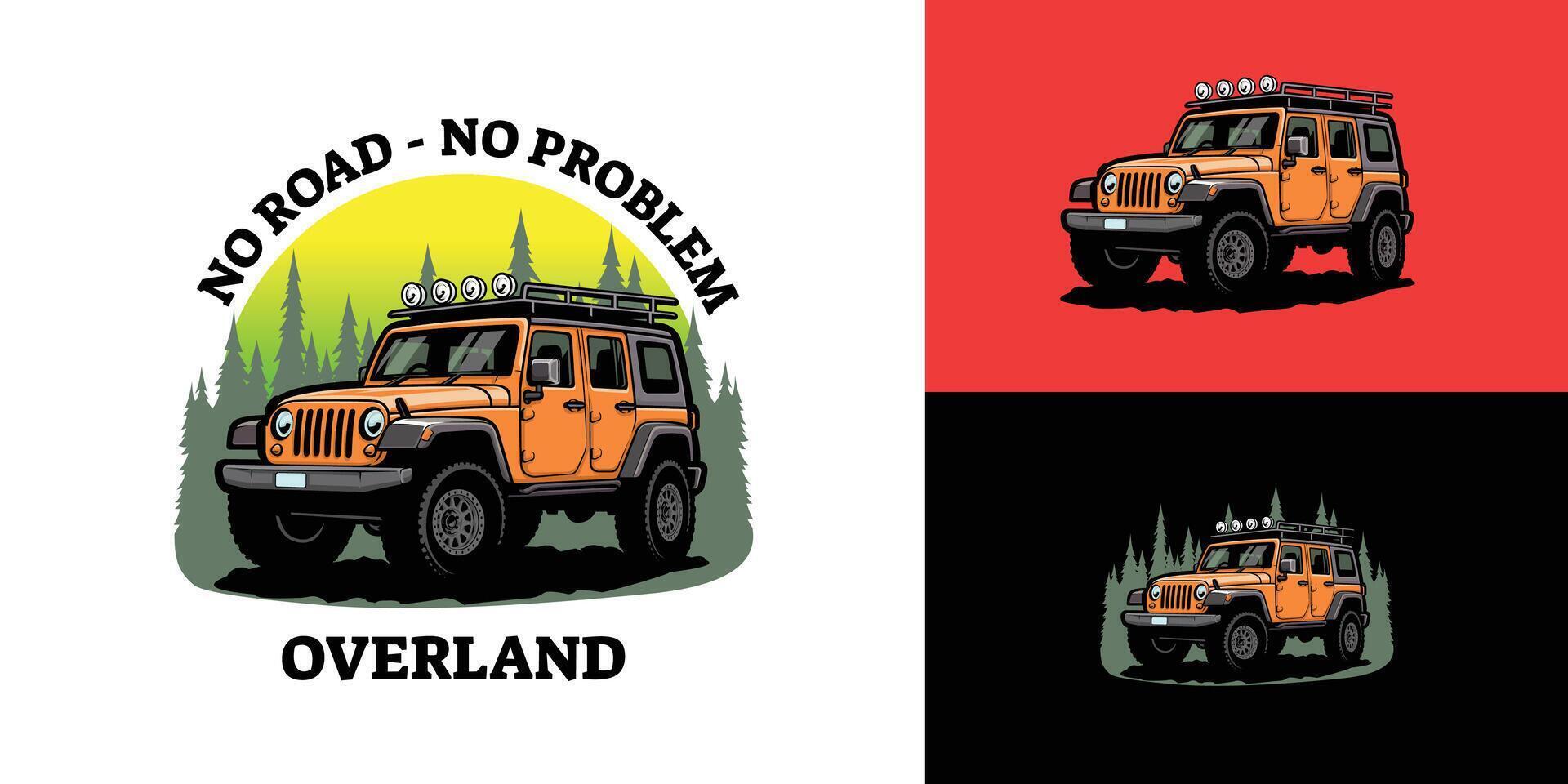 Offroad Adventure Overland Vehicle Tshirt Design. Best for Automotive Tshirt Design Mockup vector
