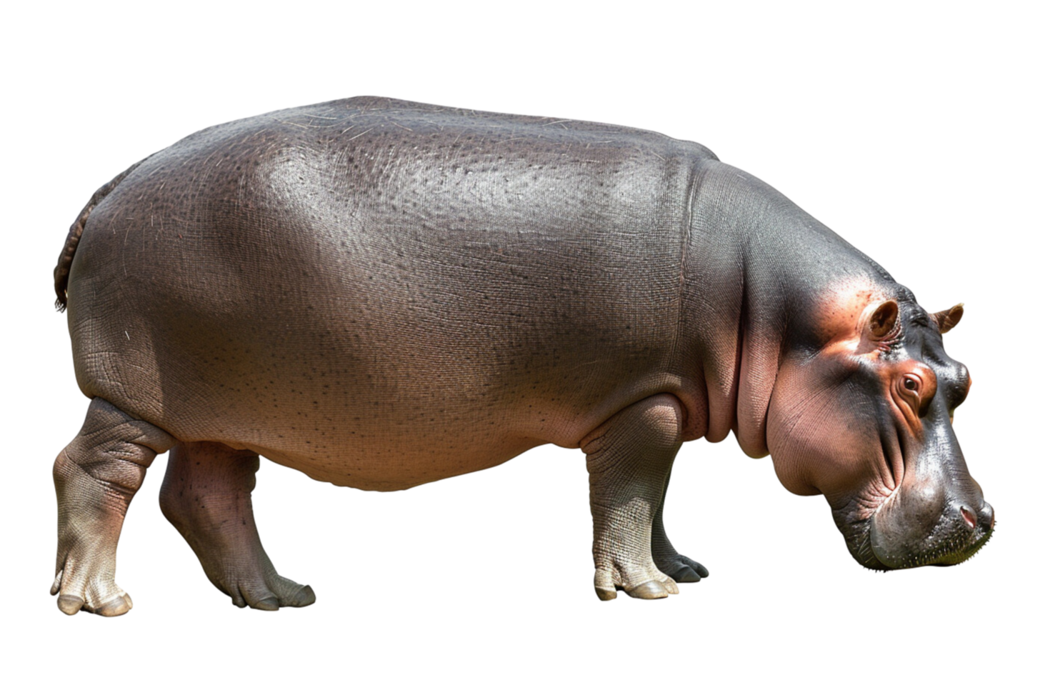 Full Body Side View of Hippopotamus Isolated on White Background png
