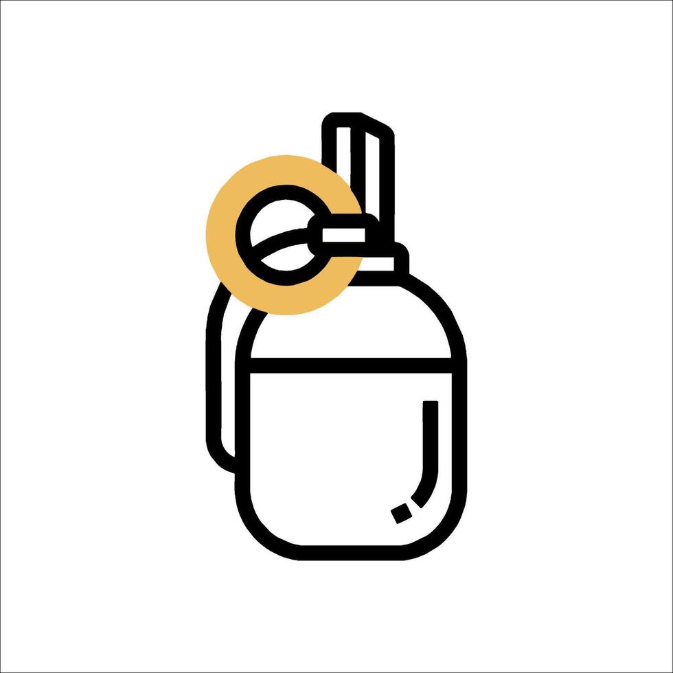 A bottle with a ring on it and a yellow circle vector