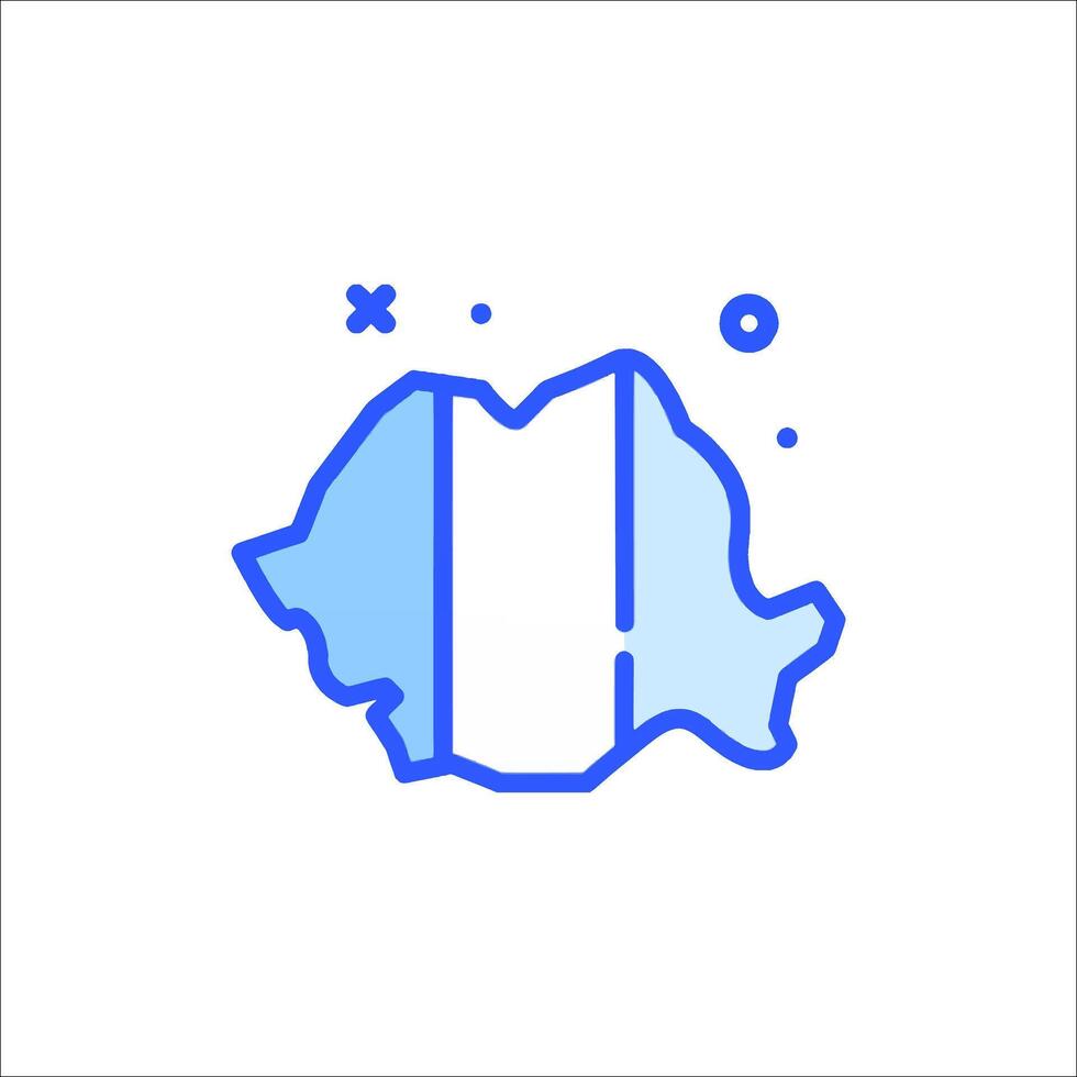 The outline of a map with the flag of rwanda vector